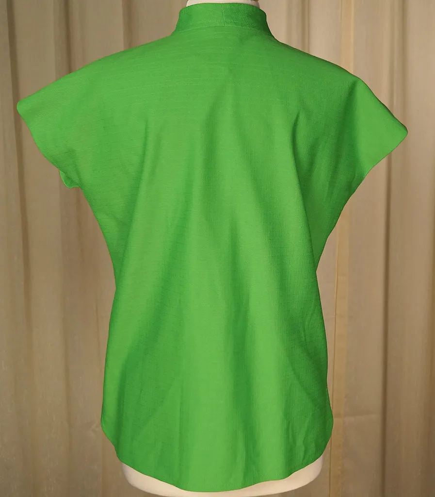 1960s Lime Green Button Top