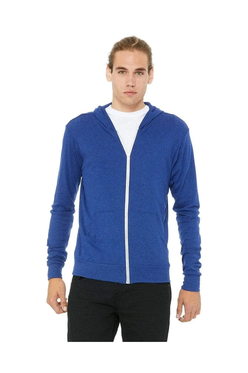 Bella Canvas 3939: Unisex Triblend Full-Zip Lightweight Hoodie