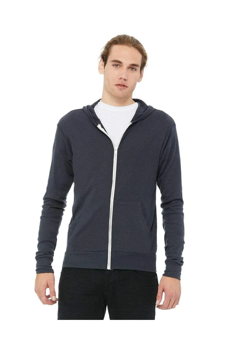 Bella Canvas 3939: Unisex Triblend Full-Zip Lightweight Hoodie