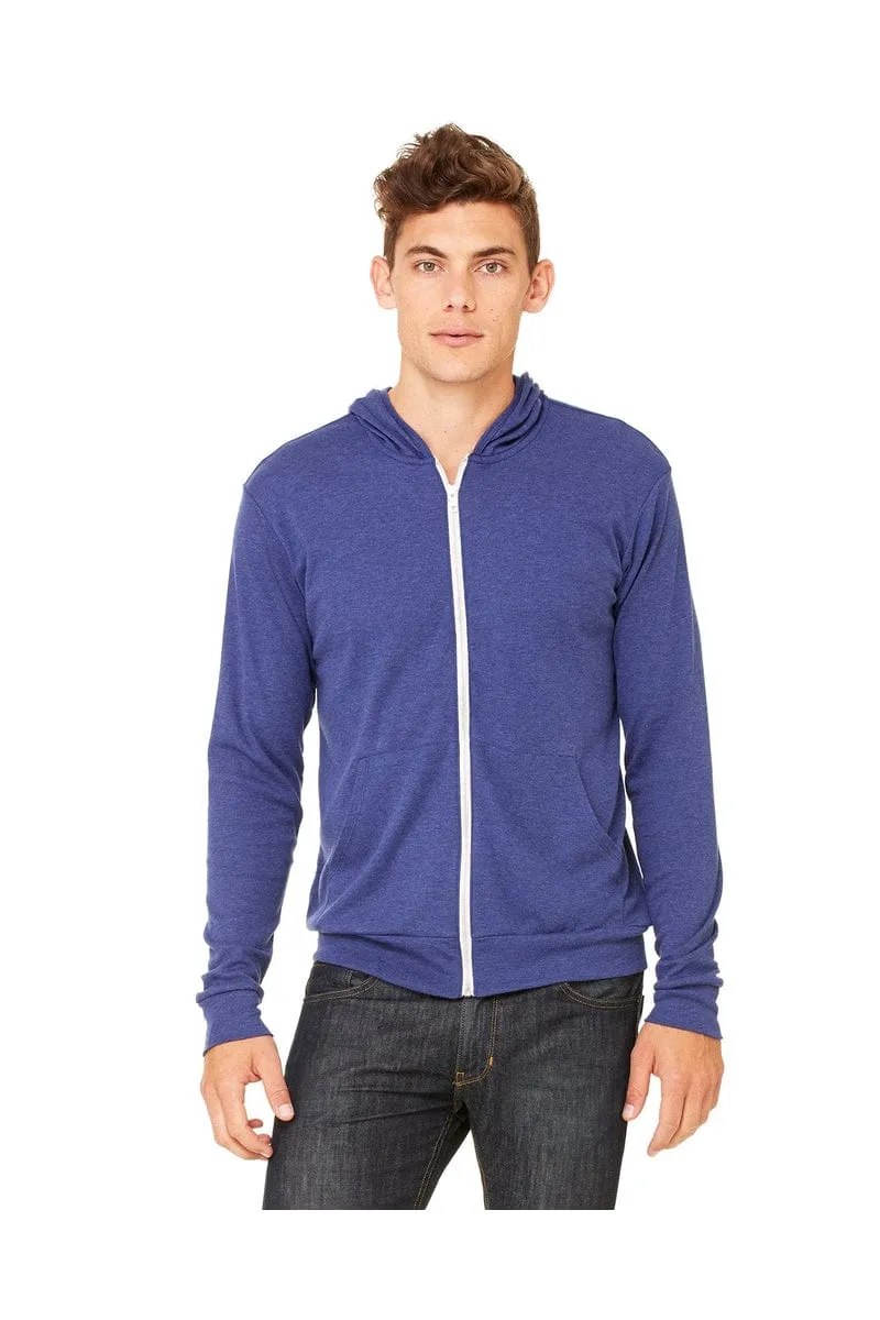 Bella Canvas 3939: Unisex Triblend Full-Zip Lightweight Hoodie