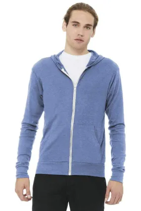 Bella Canvas 3939: Unisex Triblend Full-Zip Lightweight Hoodie