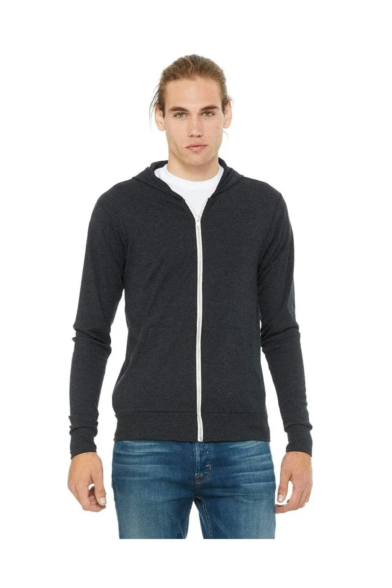 Bella Canvas 3939: Unisex Triblend Full-Zip Lightweight Hoodie