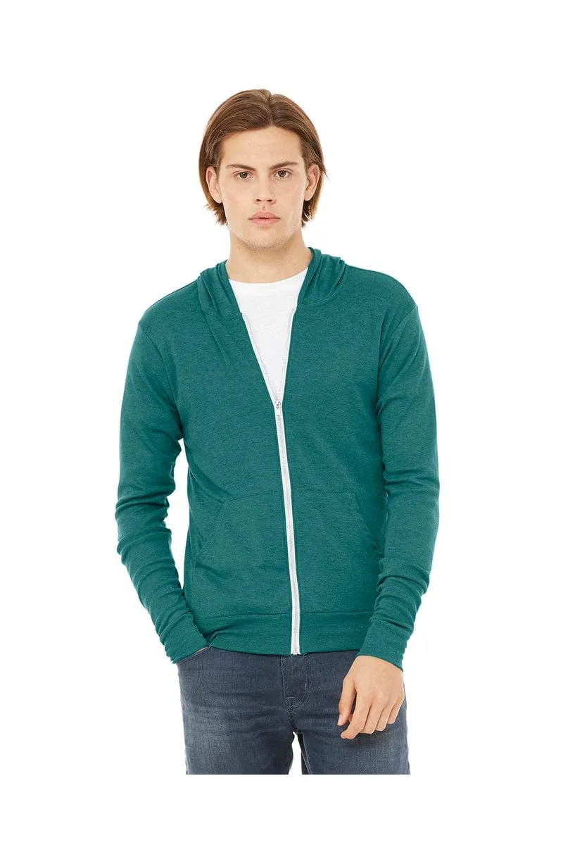 Bella Canvas 3939: Unisex Triblend Full-Zip Lightweight Hoodie