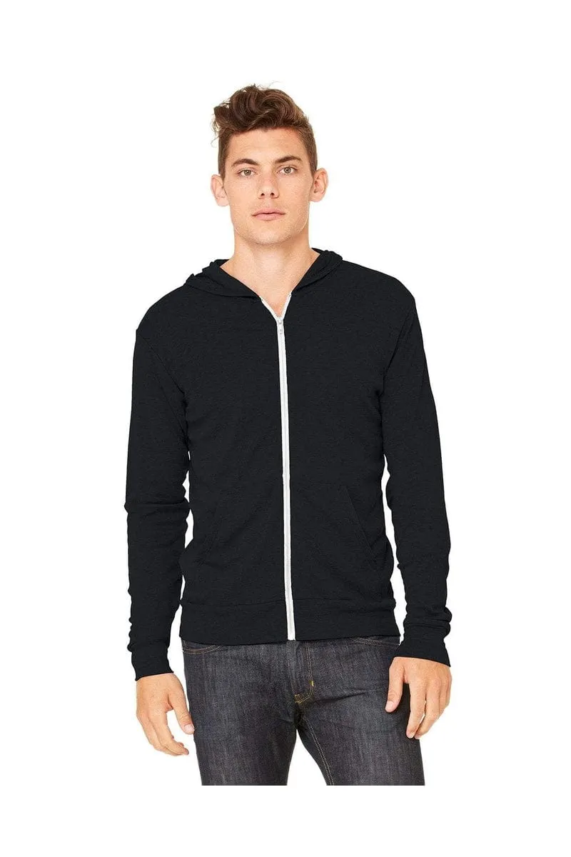 Bella Canvas 3939: Unisex Triblend Full-Zip Lightweight Hoodie