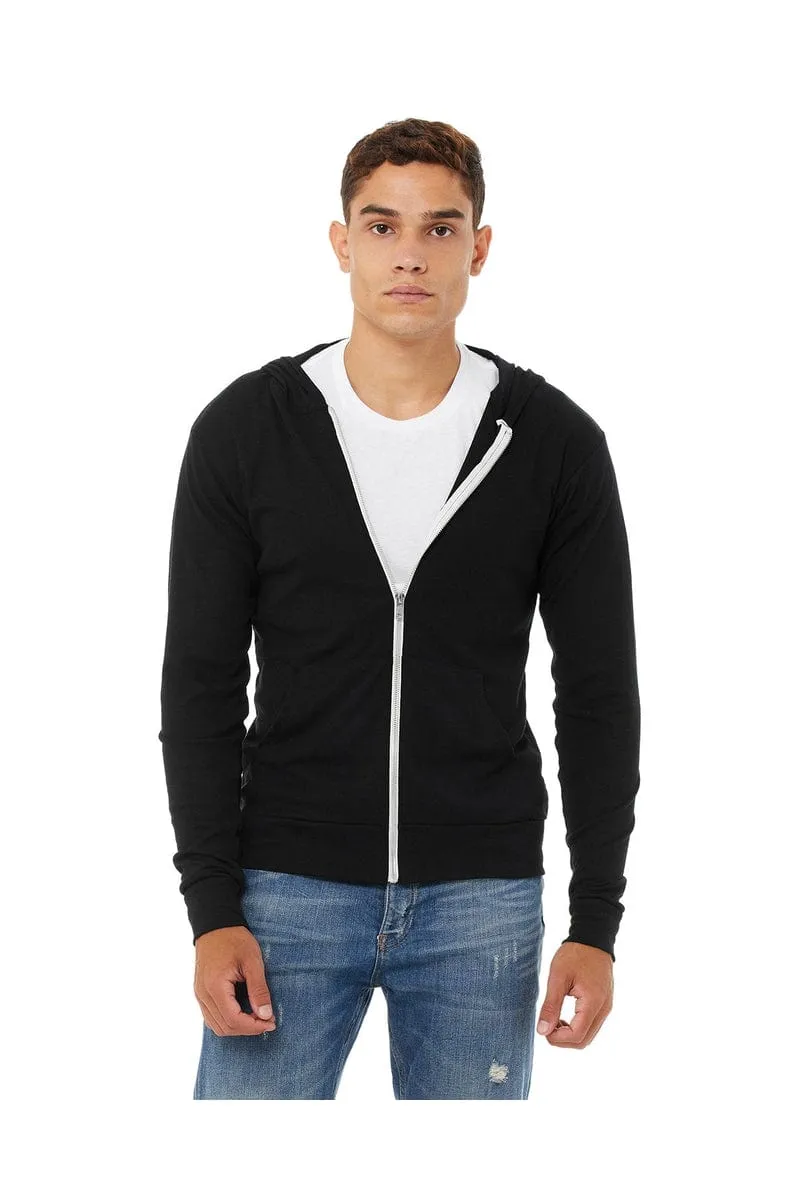 Bella Canvas 3939: Unisex Triblend Full-Zip Lightweight Hoodie