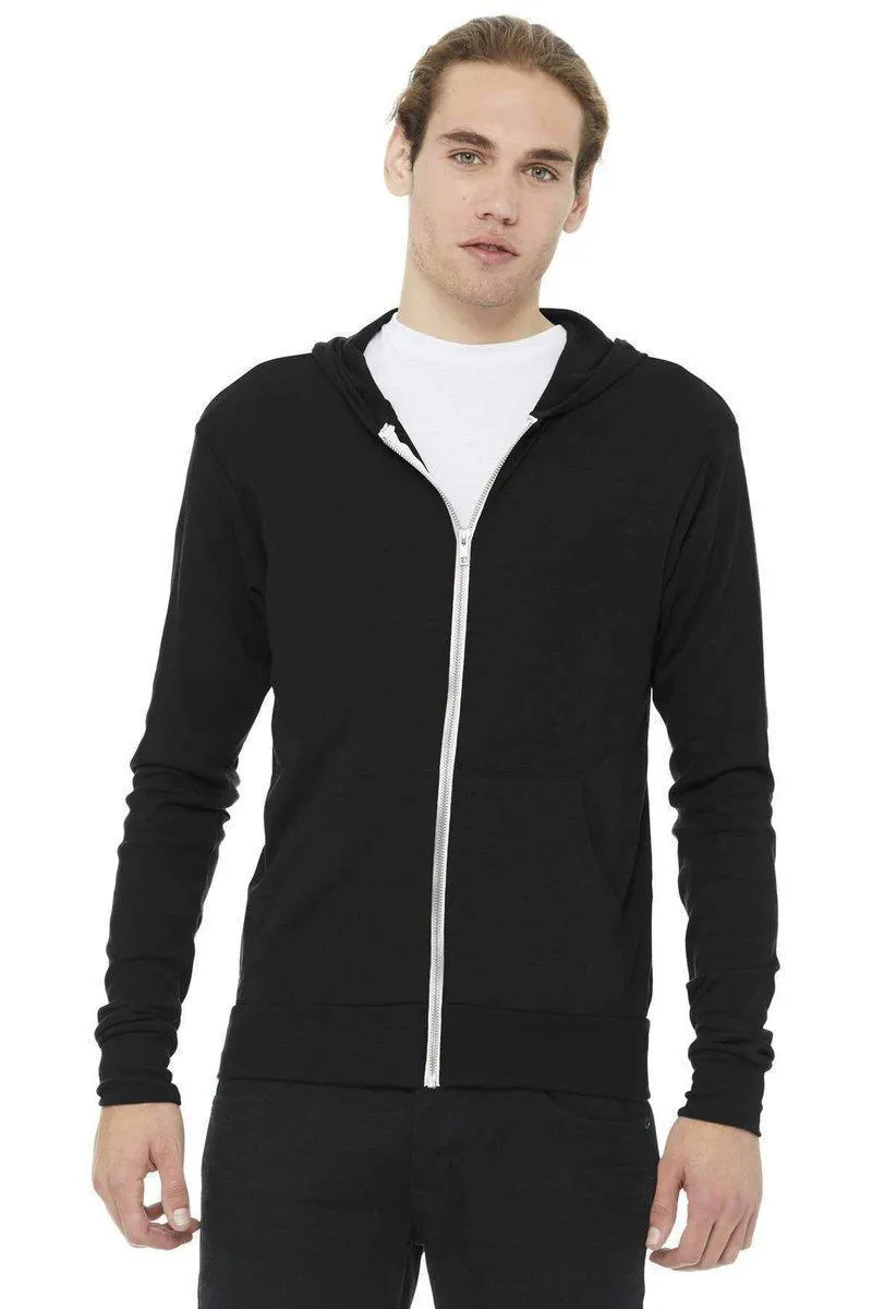 Bella Canvas 3939: Unisex Triblend Full-Zip Lightweight Hoodie