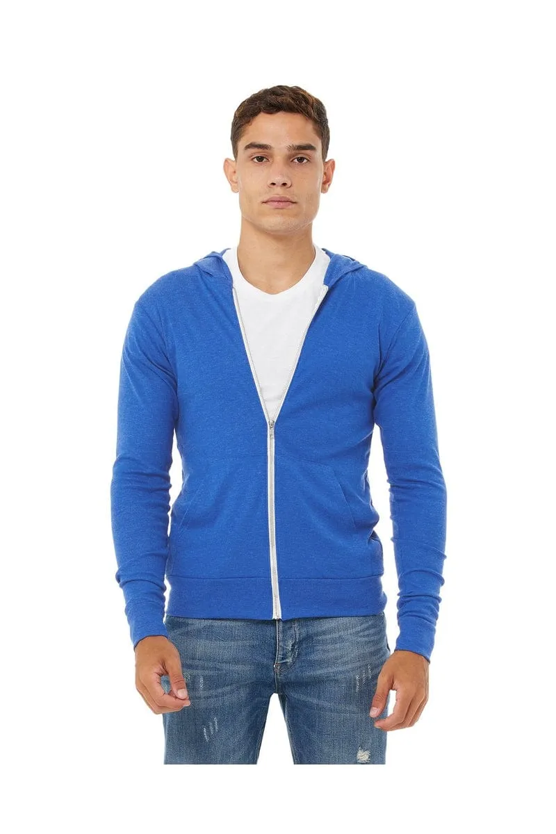 Bella Canvas 3939: Unisex Triblend Full-Zip Lightweight Hoodie