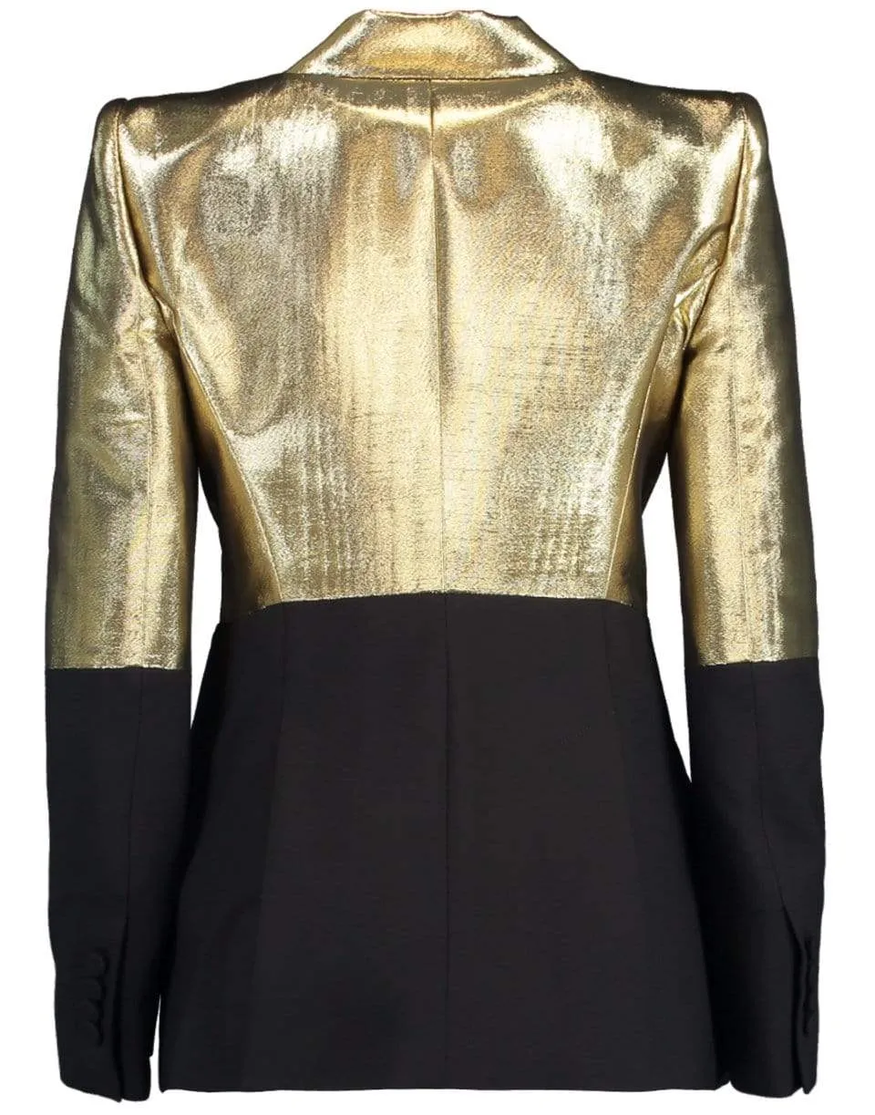 Black and Gold One Button Jacket