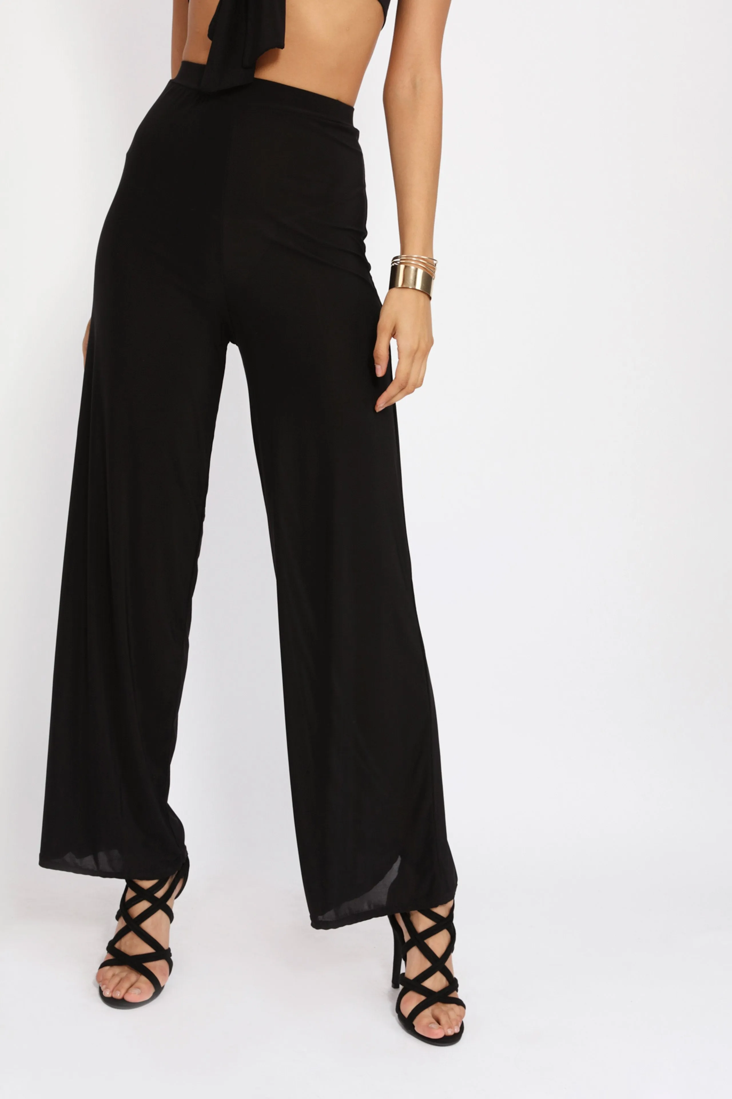 Black High Waisted Palazzo Pants