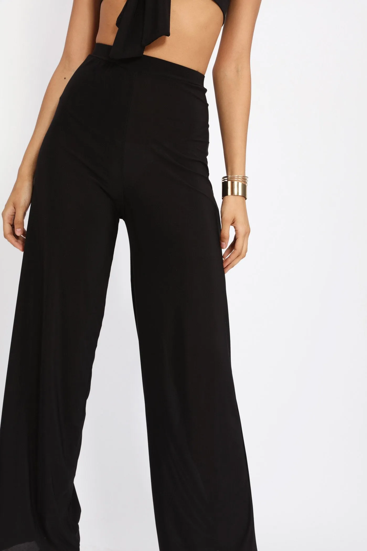 Black High Waisted Palazzo Pants