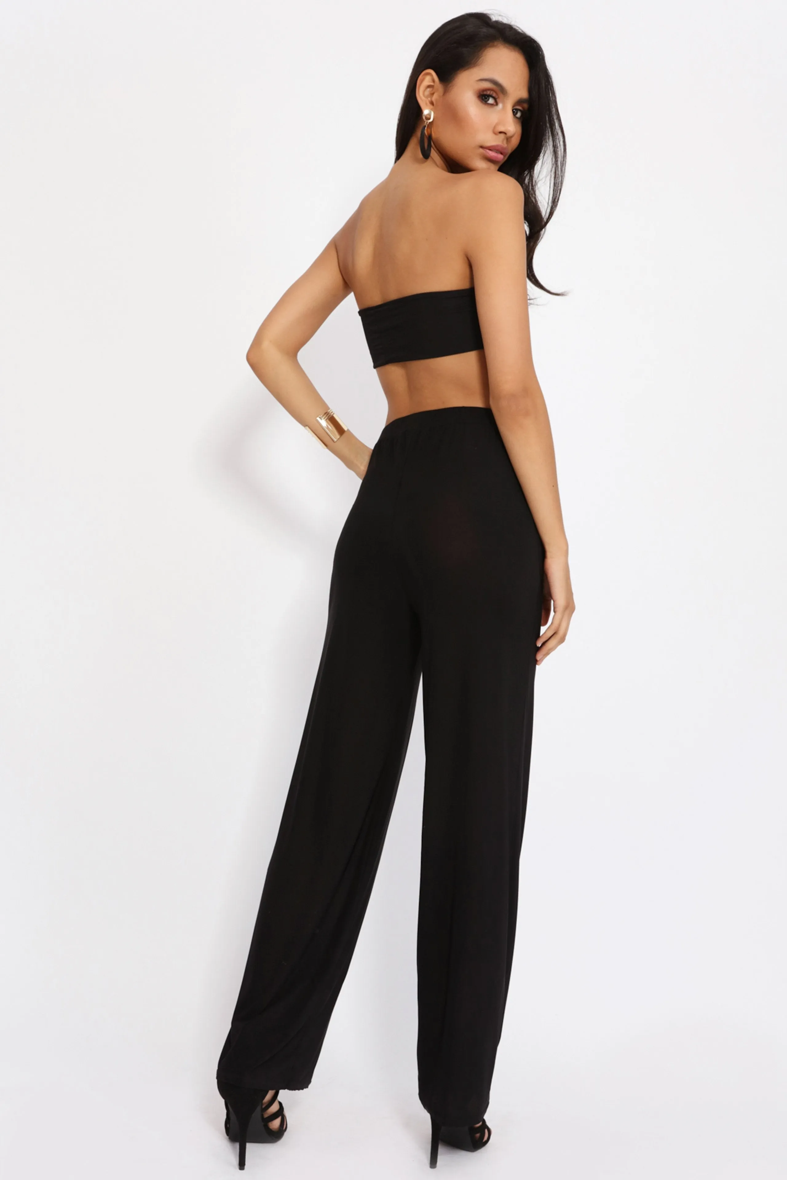 Black High Waisted Palazzo Pants