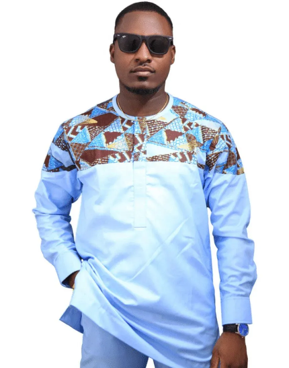 Bleu Shirt for Men, African Dresses for Men