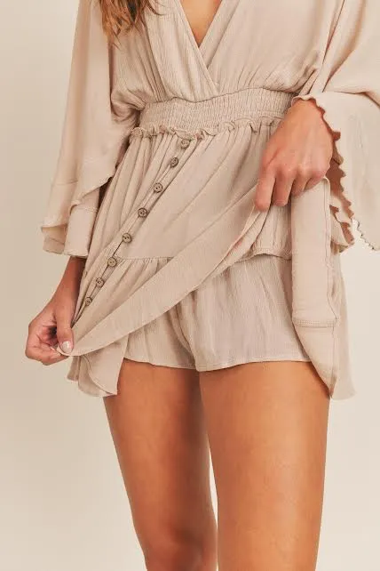 *BOHEMIAN SMOCKED DRESS LIGHT TAUPE