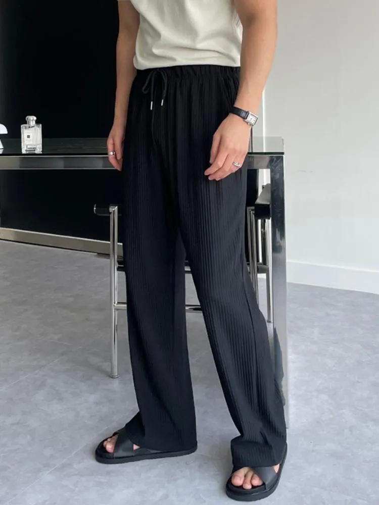 Breathable Pleated Drawstring Pants