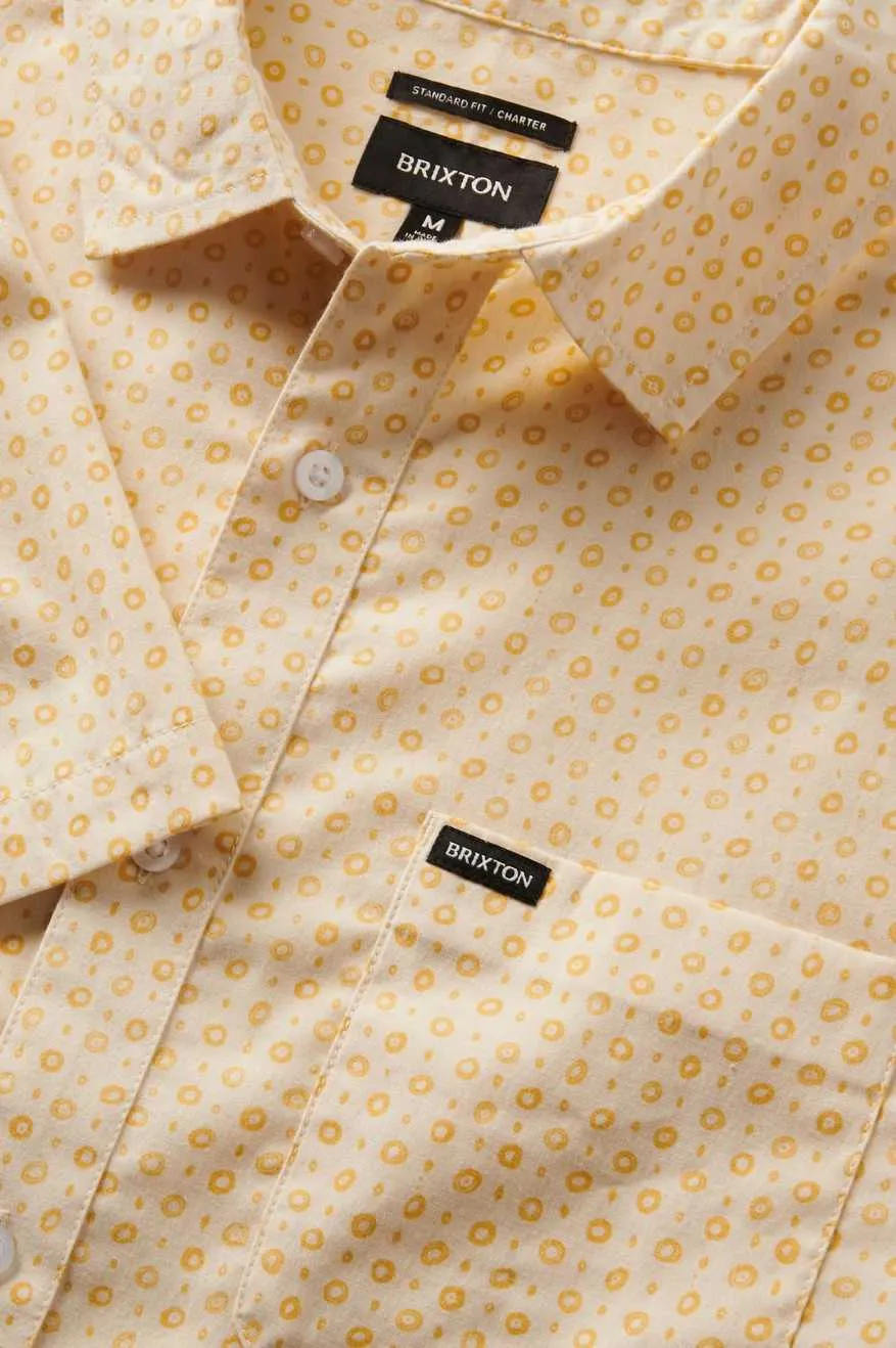 Brixton Charter Print S/S Shirt Whitecap Micro