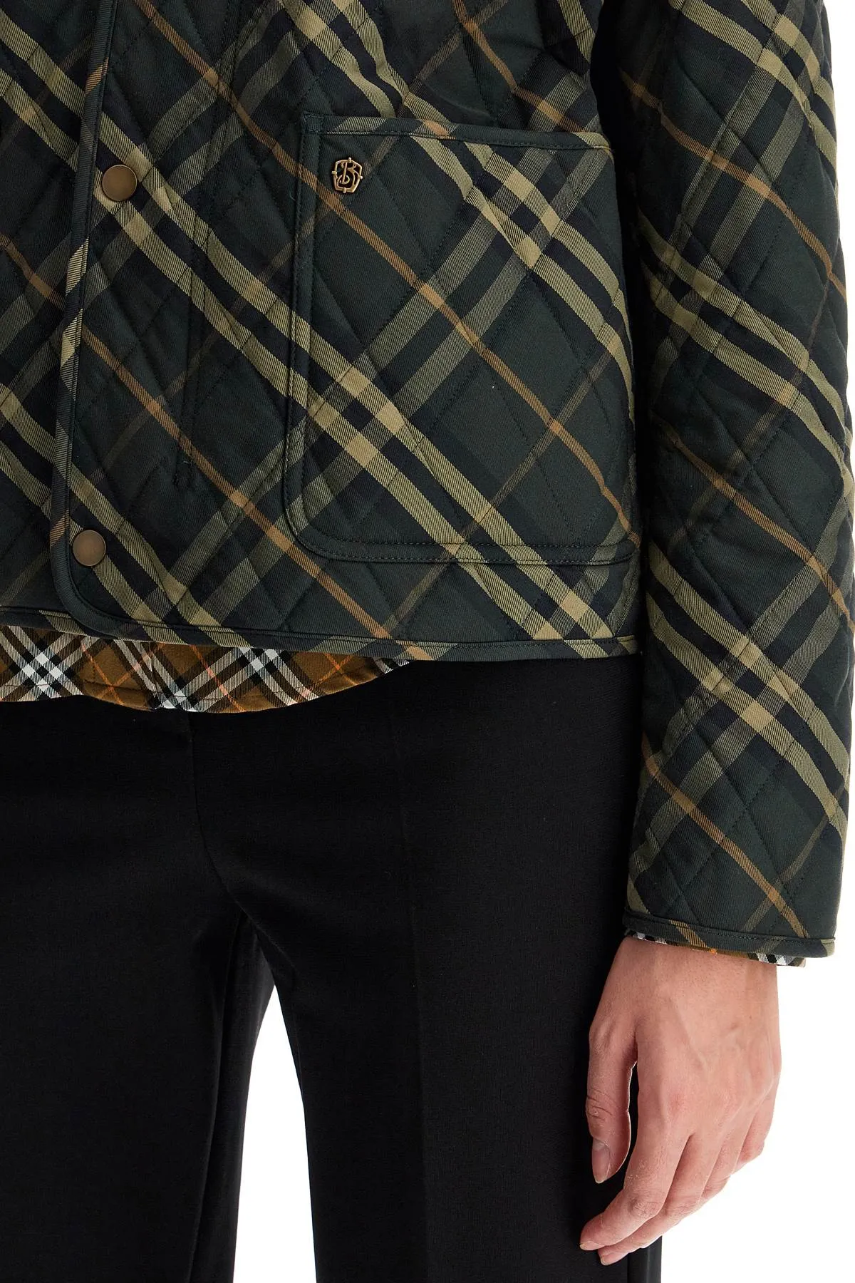 Burberry Country Check Quilted Cropped Jacket