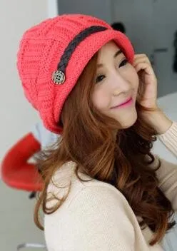 Cabled Checker Pattern Casual Warm Knitted Winter Beanie Cap