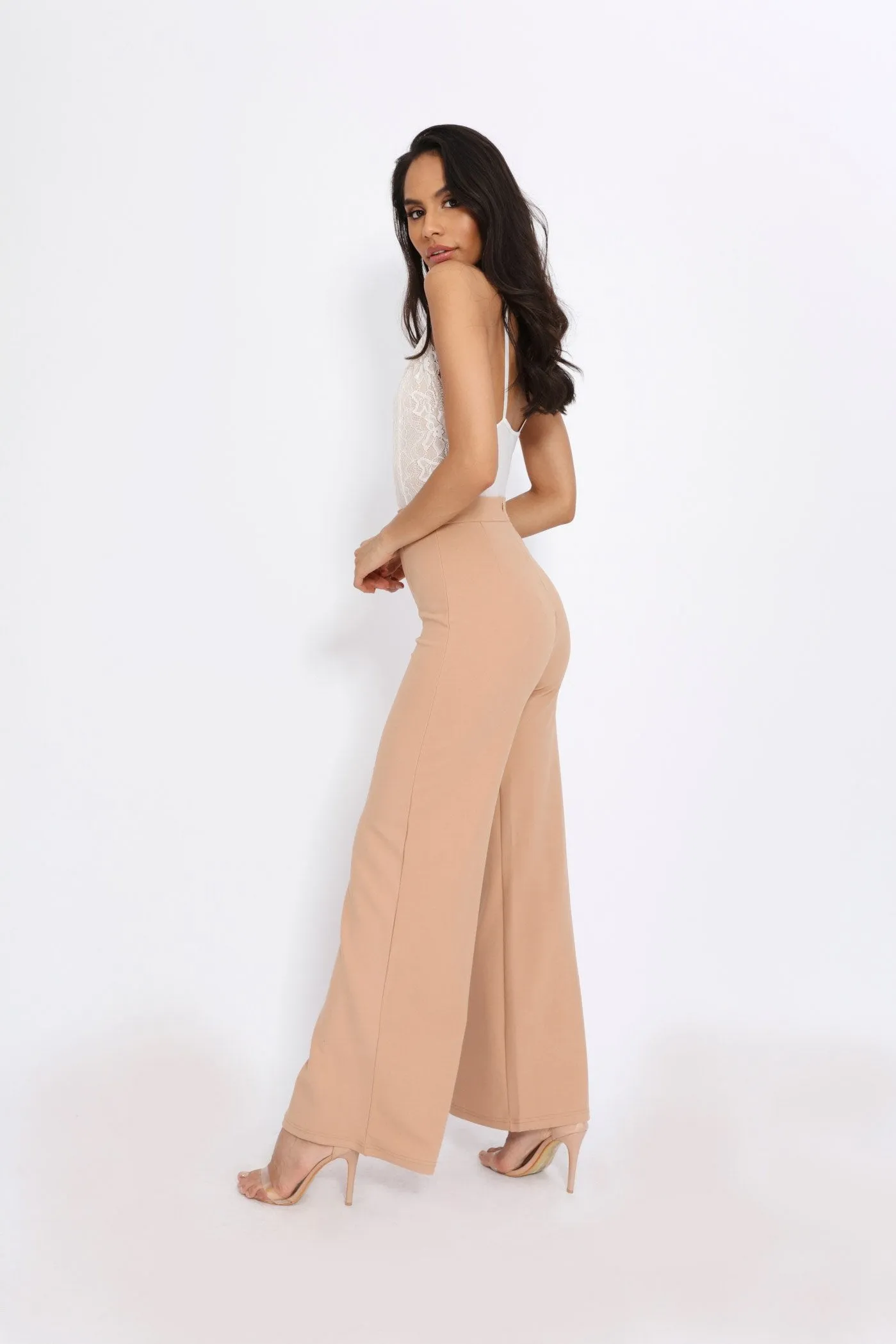 Camel High Waisted Palazzo Trouser