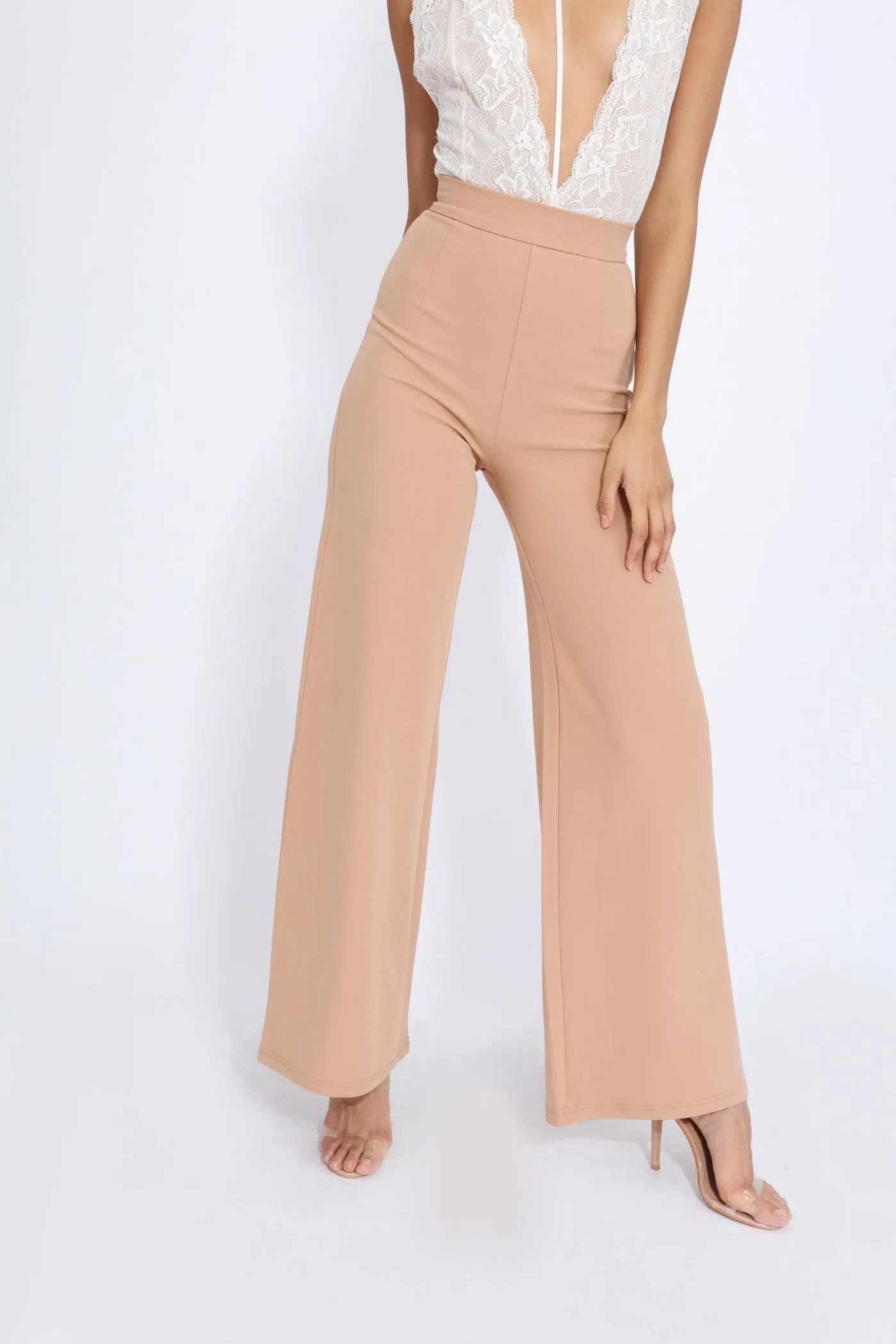 Camel High Waisted Palazzo Trouser