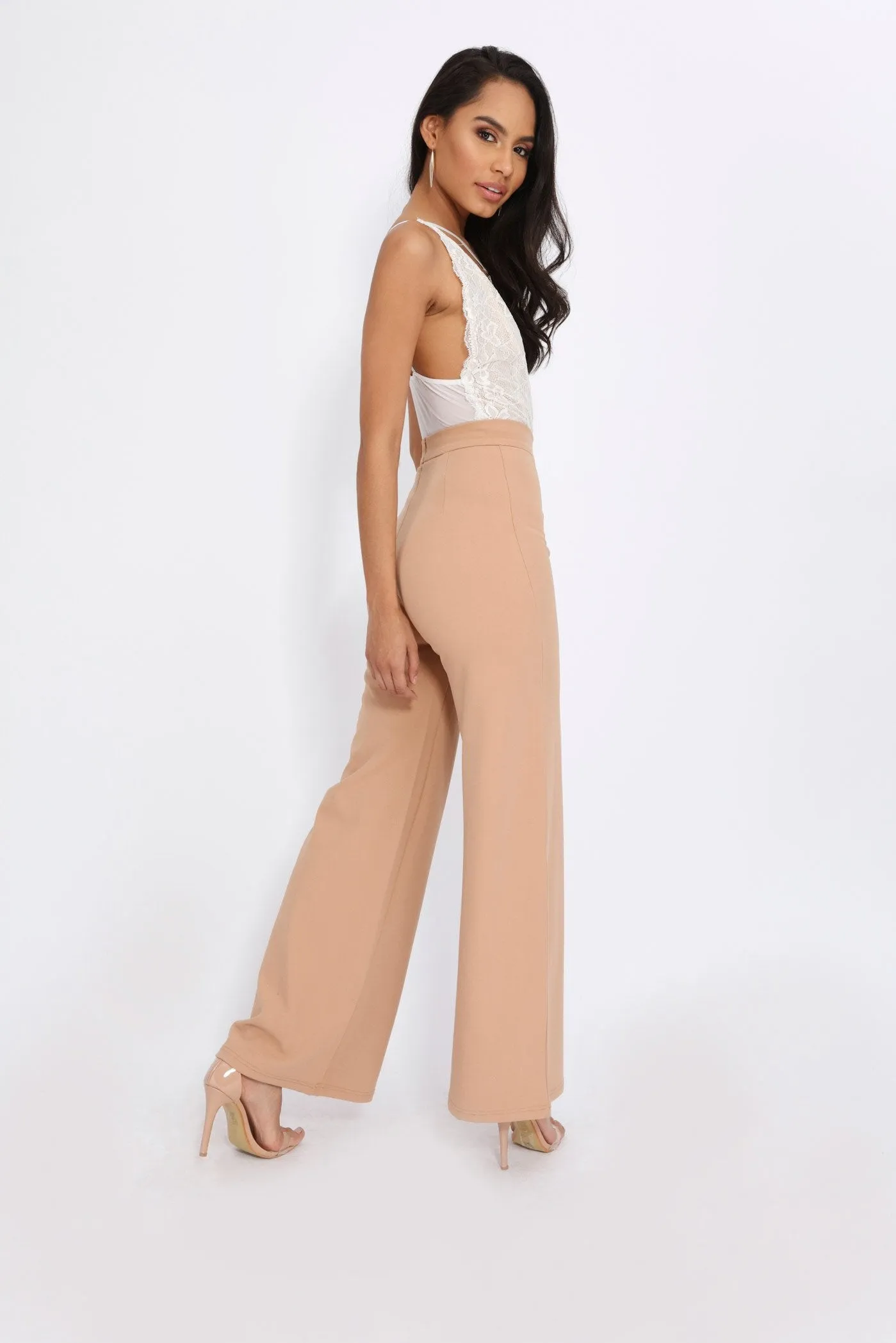 Camel High Waisted Palazzo Trouser