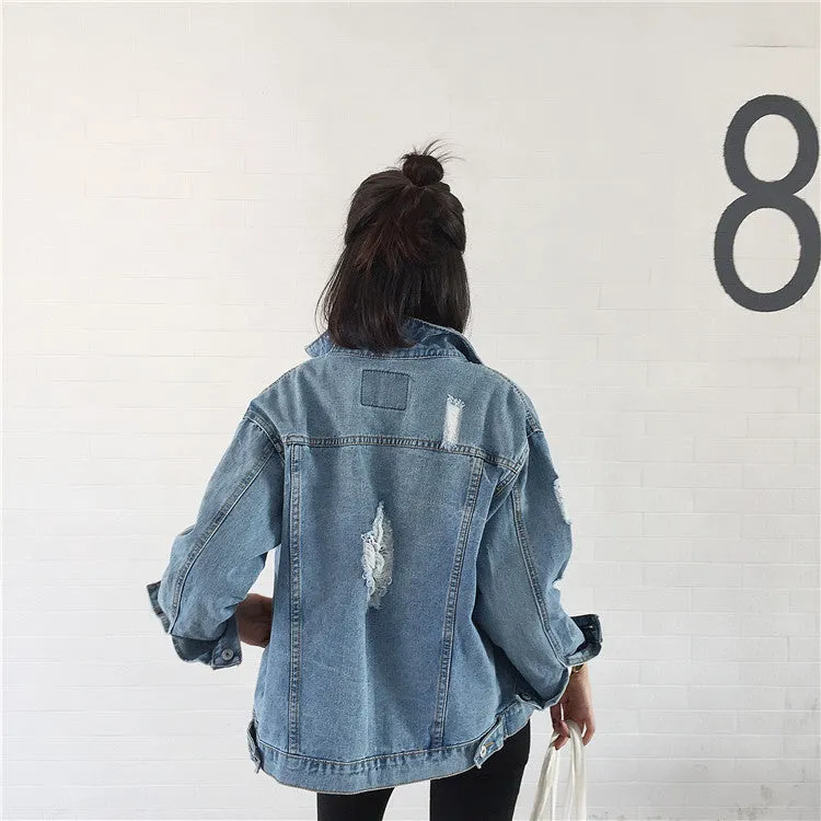 Casual Loose Wash Worn Denim Coat