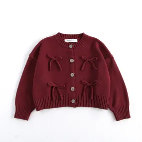 Cherry Bow Knitted Cardigan