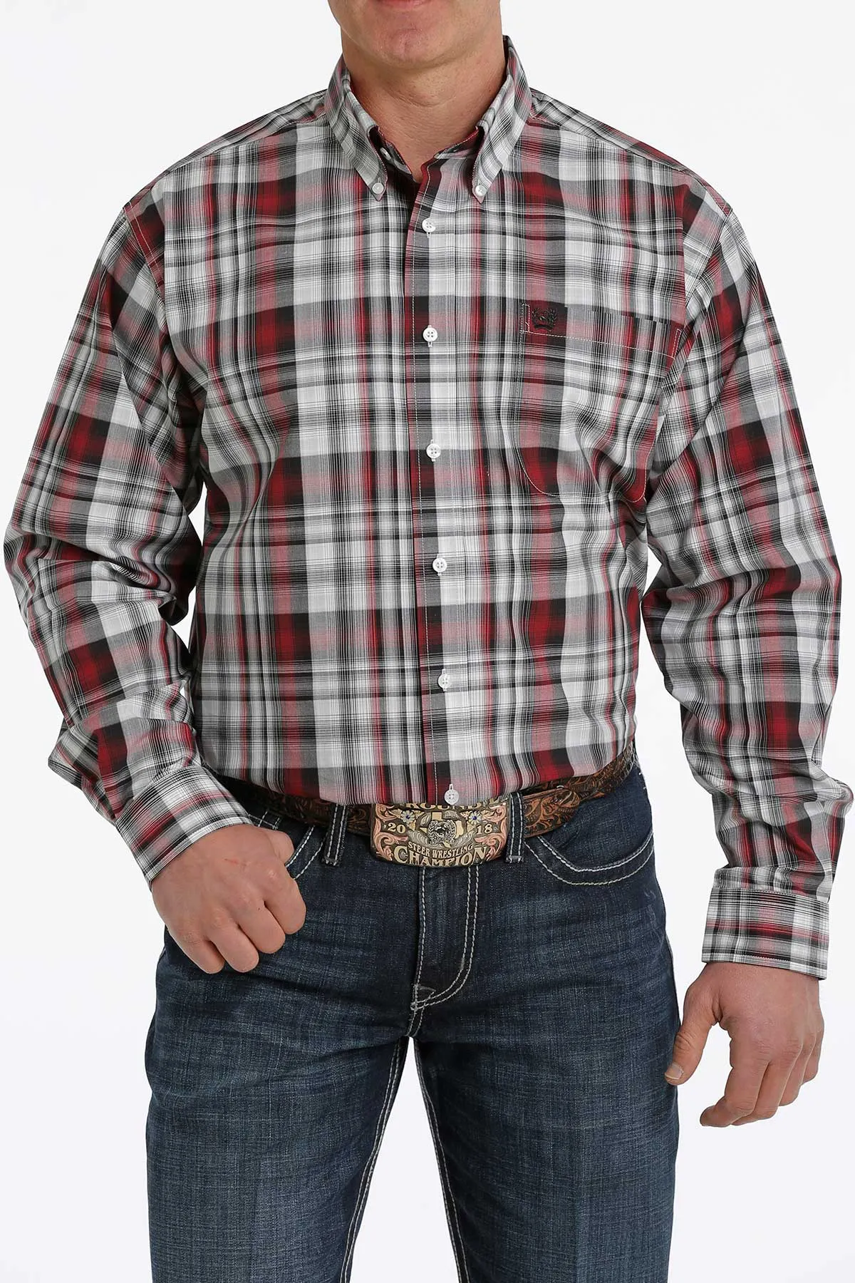 Cinch | Burgundy Plaid LS Shirt