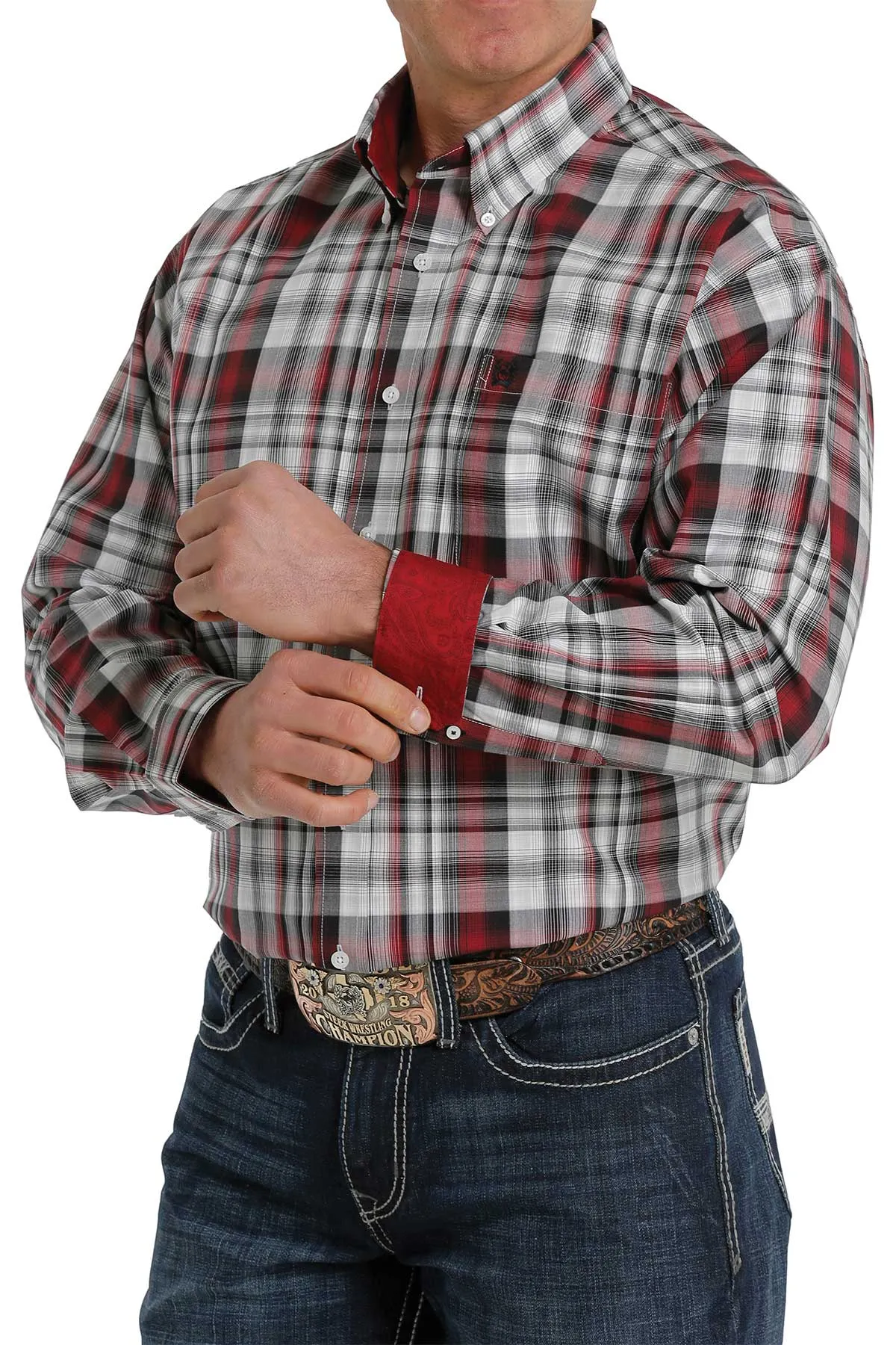 Cinch | Burgundy Plaid LS Shirt