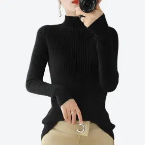 Cozy Ribbed Mock-Neck Knit Sweaters