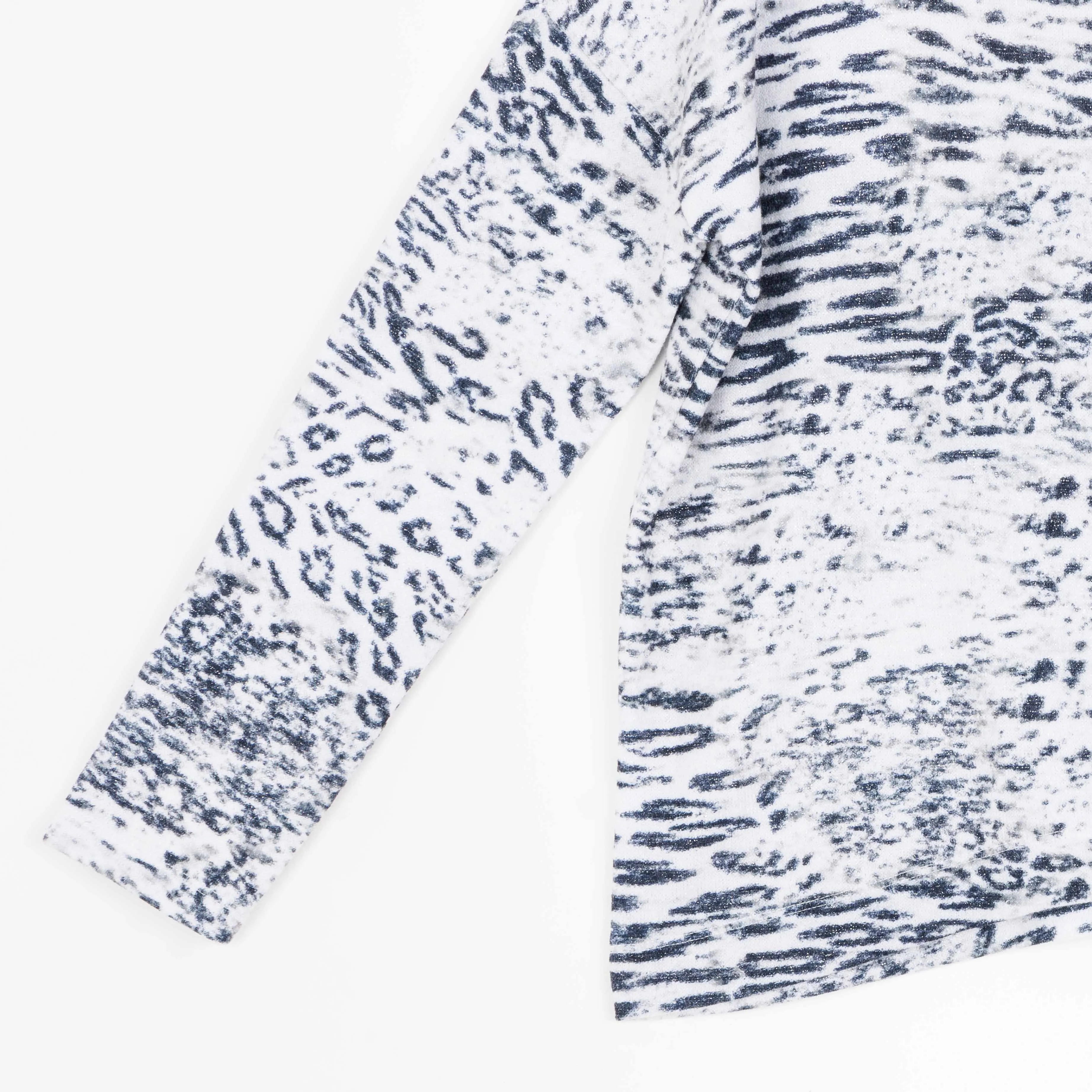 Cozy Shimmer Texture - Tipped Hem Sweater Top - Snow Leopard - Final Sale!