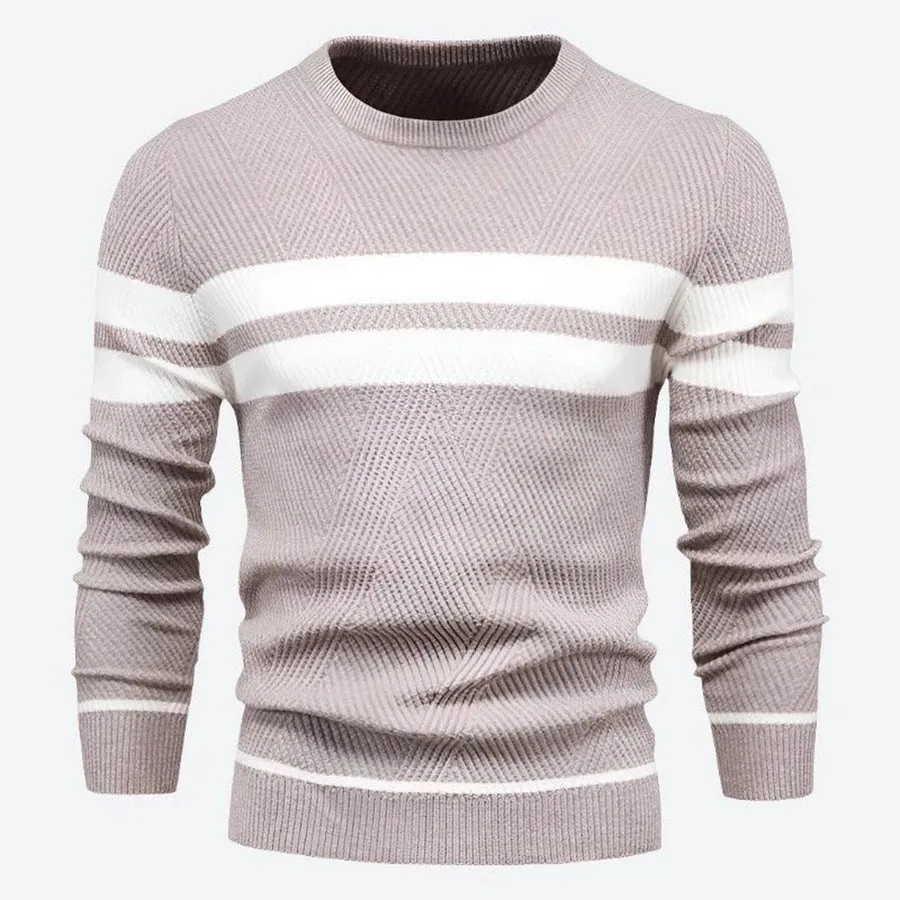 Cozy Striped Long-Sleeve Knit Sweaters