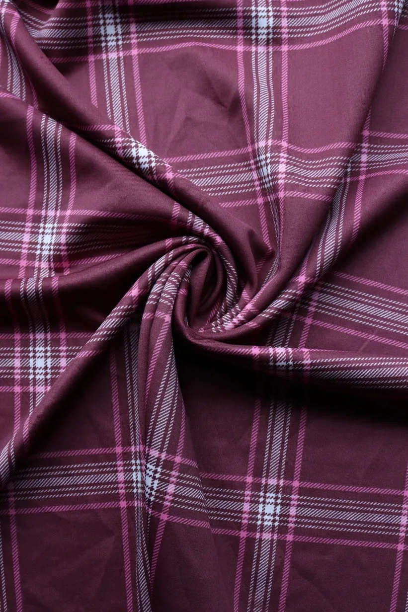 Dark Mauve Plaid Scuba