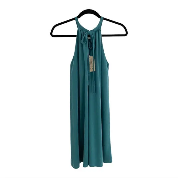 Delia   Cleo Teal Halter Dress - XS