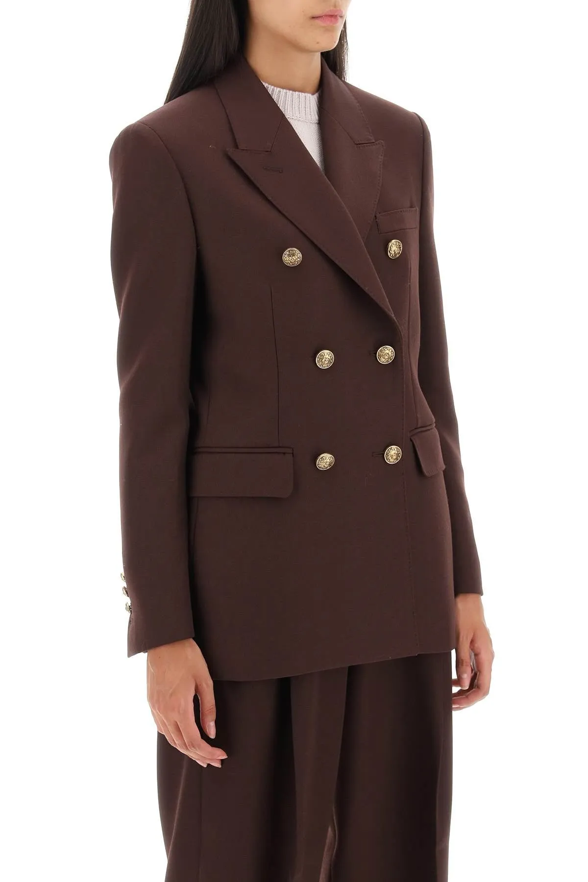 'diva' double-breasted blazer in gabardine