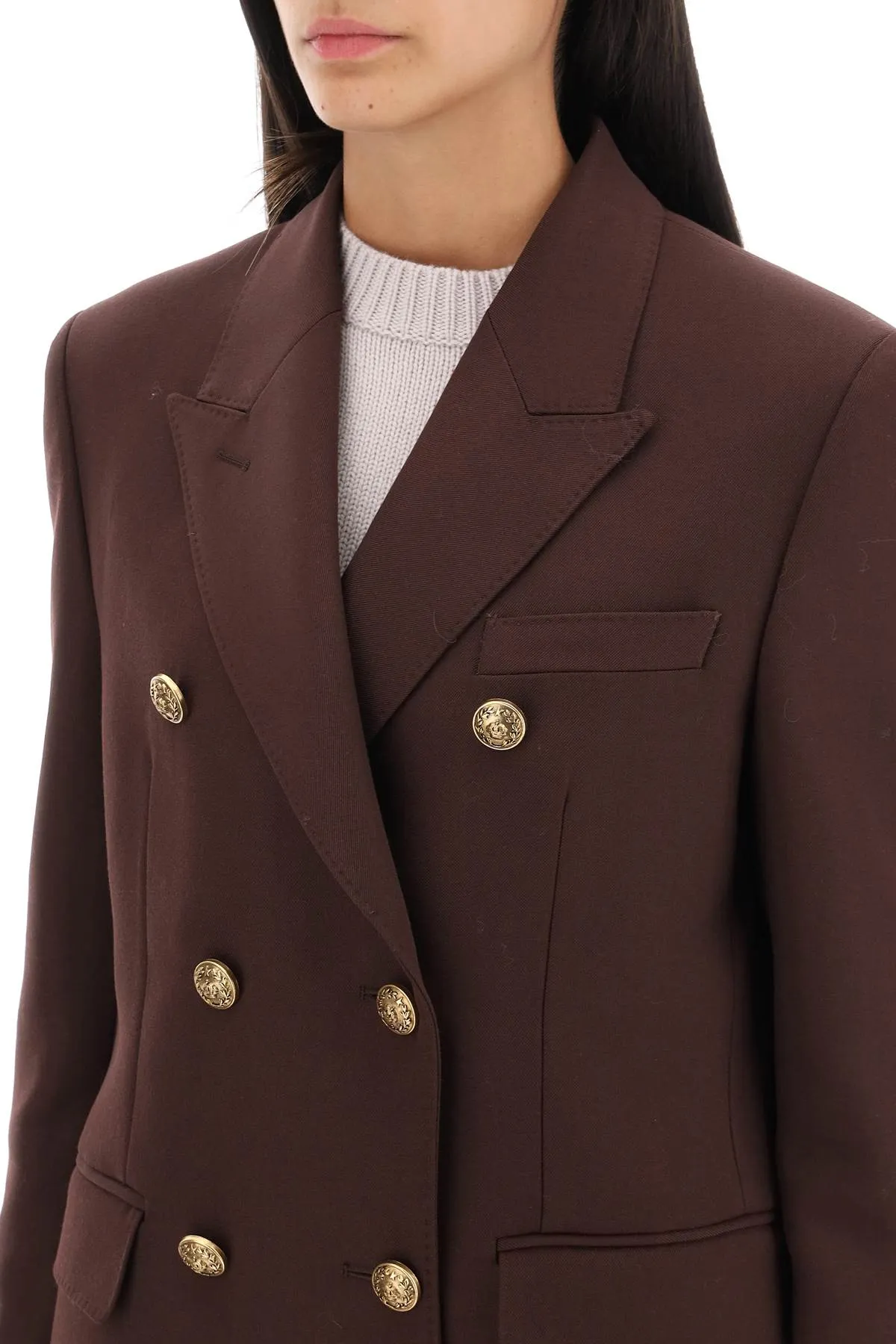 'diva' double-breasted blazer in gabardine