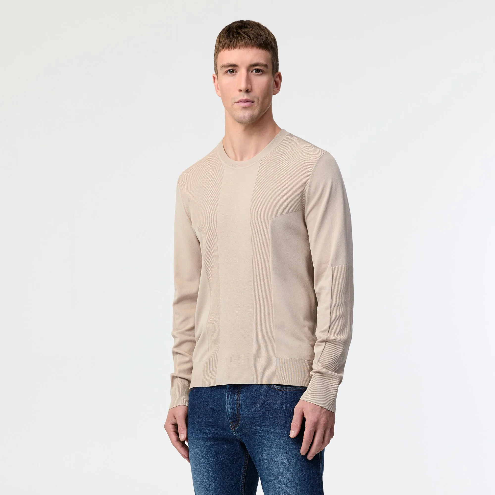 Engineered Tech Knit Crew Sweater Sand