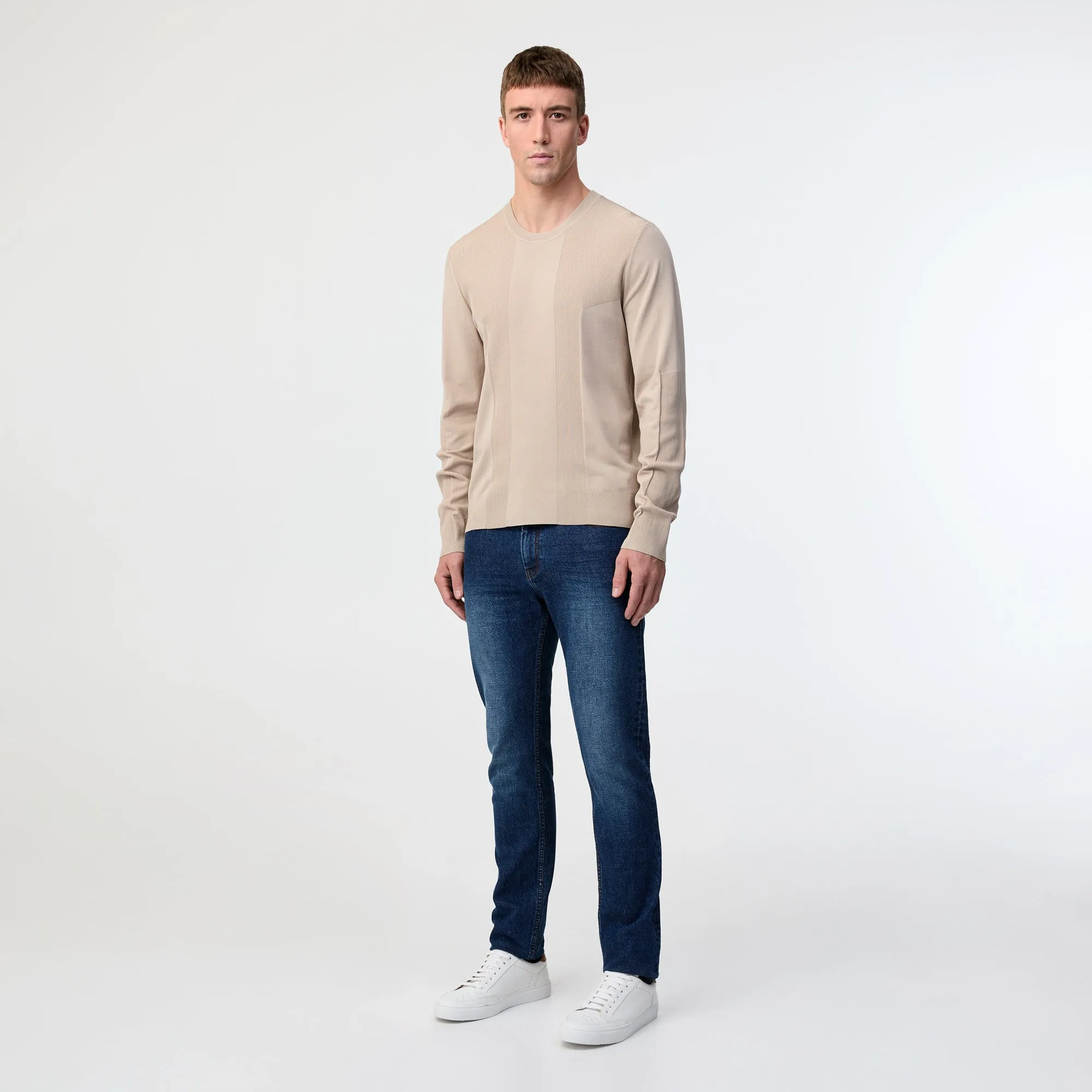 Engineered Tech Knit Crew Sweater Sand