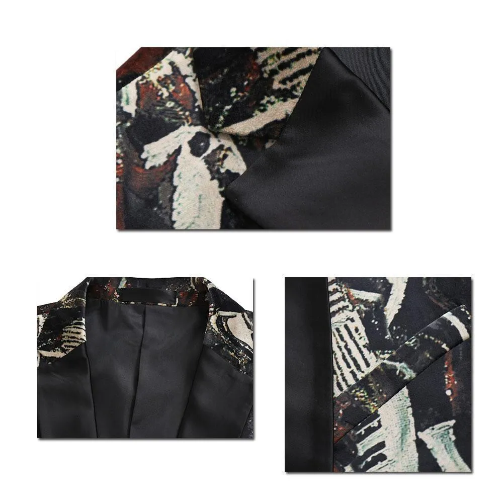 Fashion Men's Blazer Unique Print Blazer