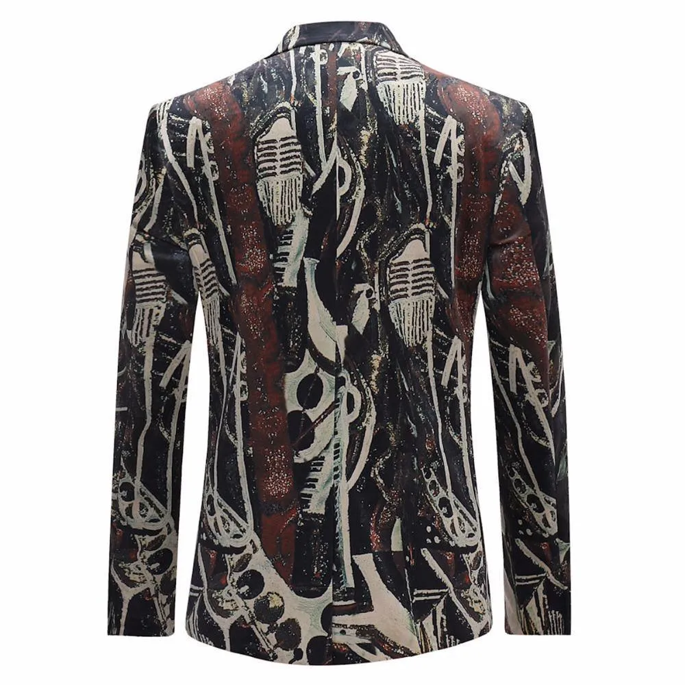 Fashion Men's Blazer Unique Print Blazer