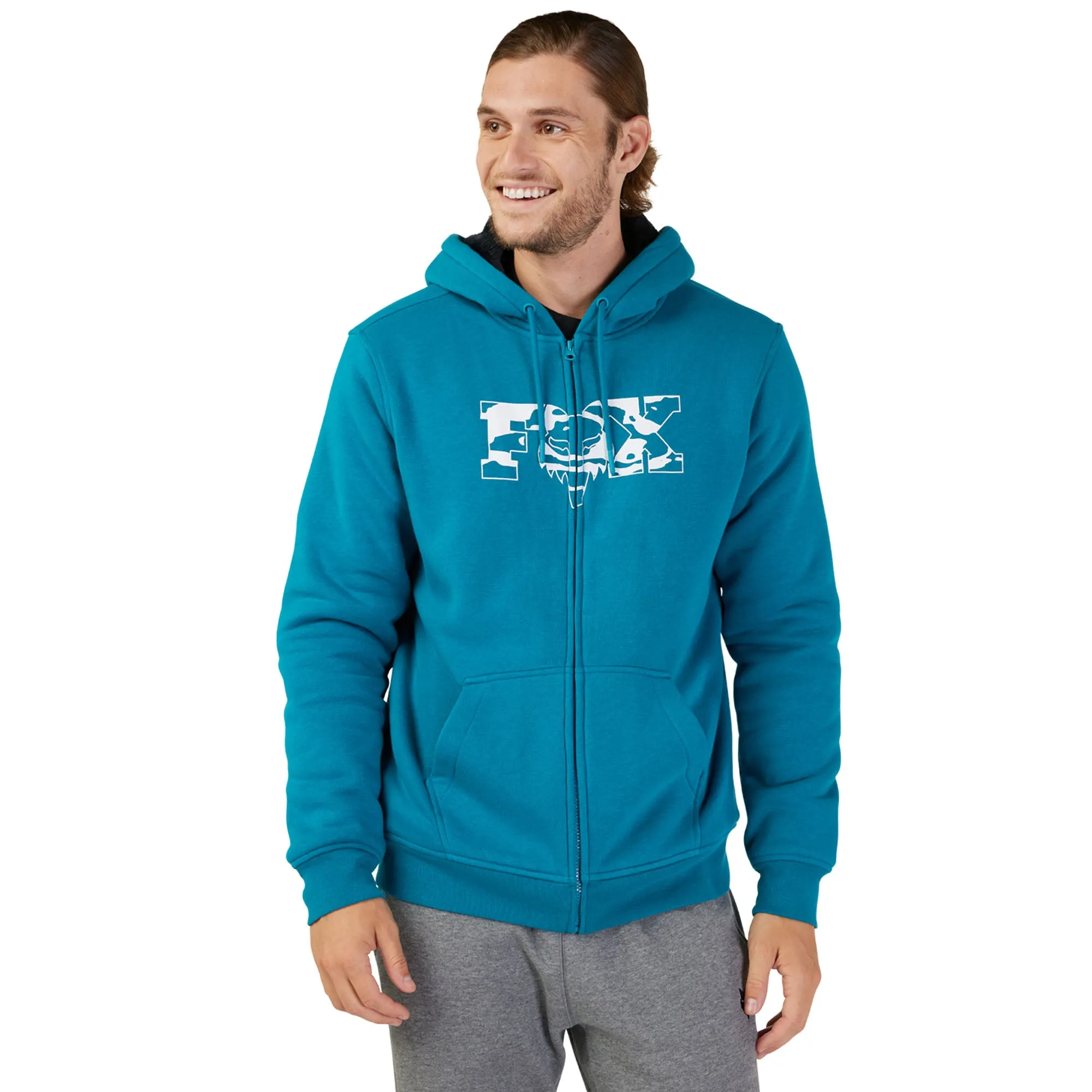 Fox Racing  Mens Cienega Sasquatch Fleece Zip Up Hoodie Sweatshirt Warm Maui Blue