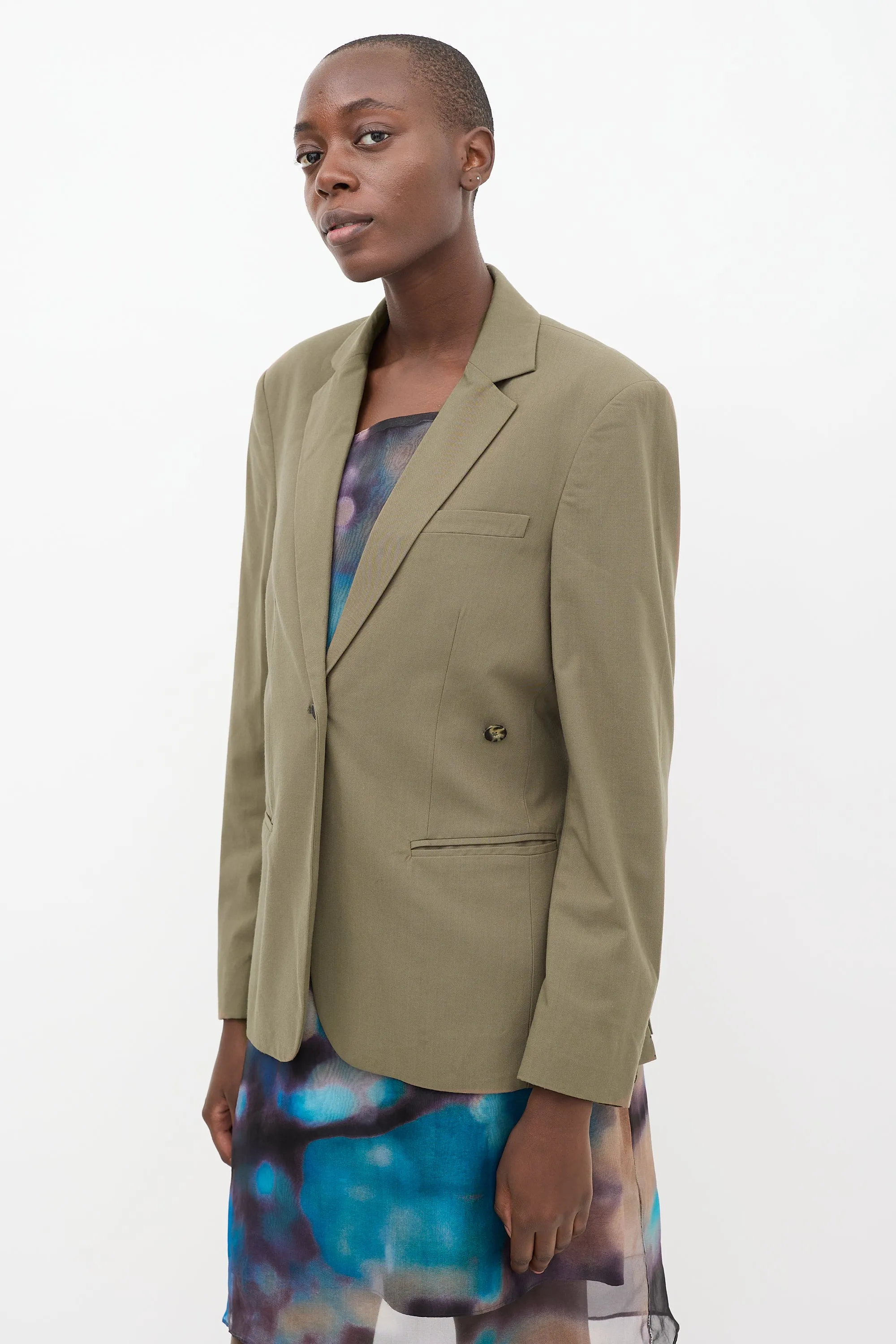 Green Darla Structured Blazer