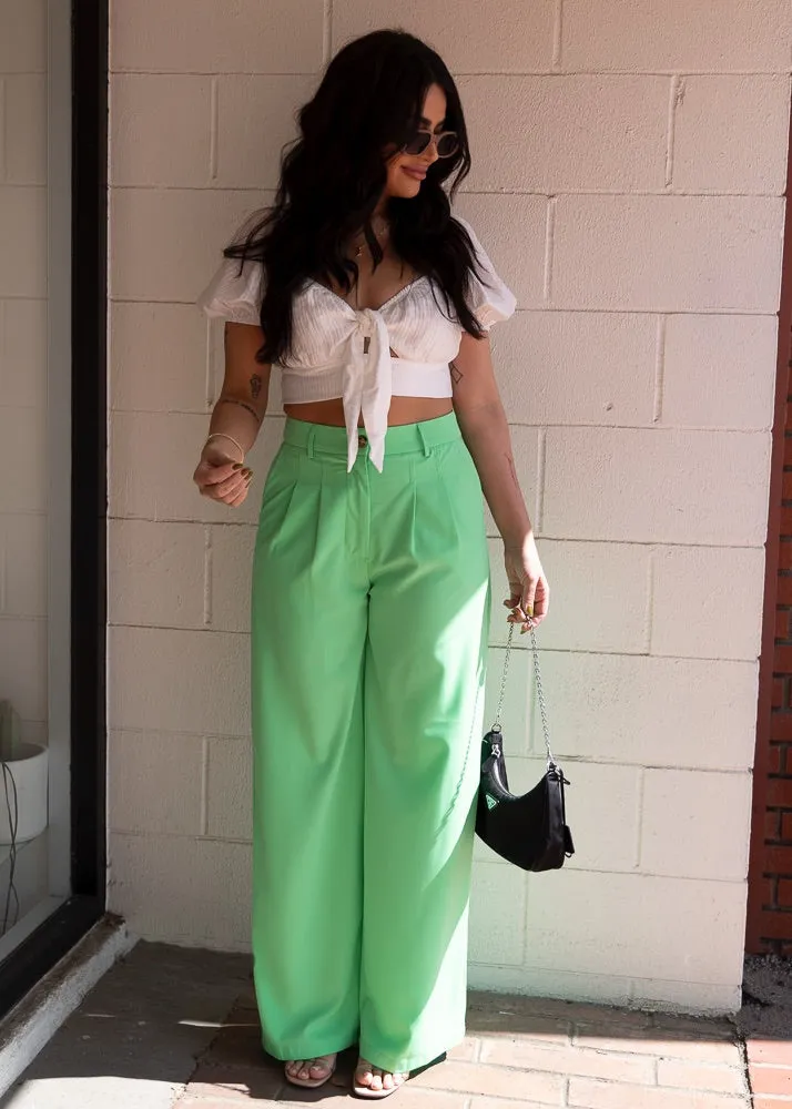 Green With Envy High Waisted Trousers