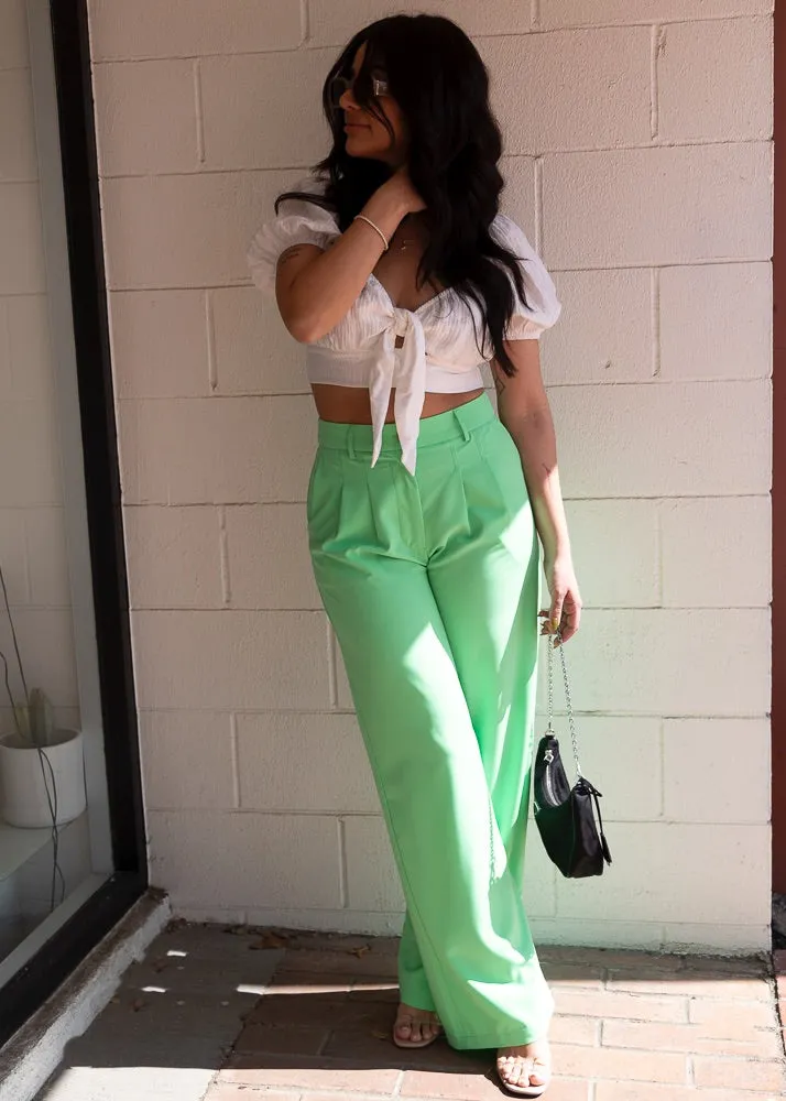 Green With Envy High Waisted Trousers