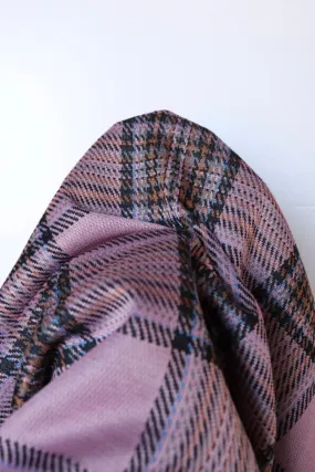 Haute Pink & Umber Plaid Yarn Dyed Jacquard Knit