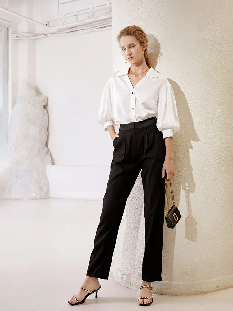 High waist straight trousers | Street trousers | Commuter trousers