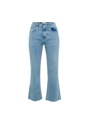 HIGH-WAISTED CROPPED FLARE JEANS