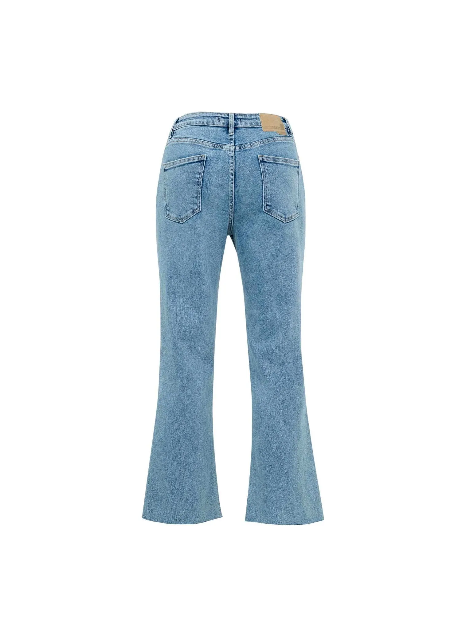 HIGH-WAISTED CROPPED FLARE JEANS