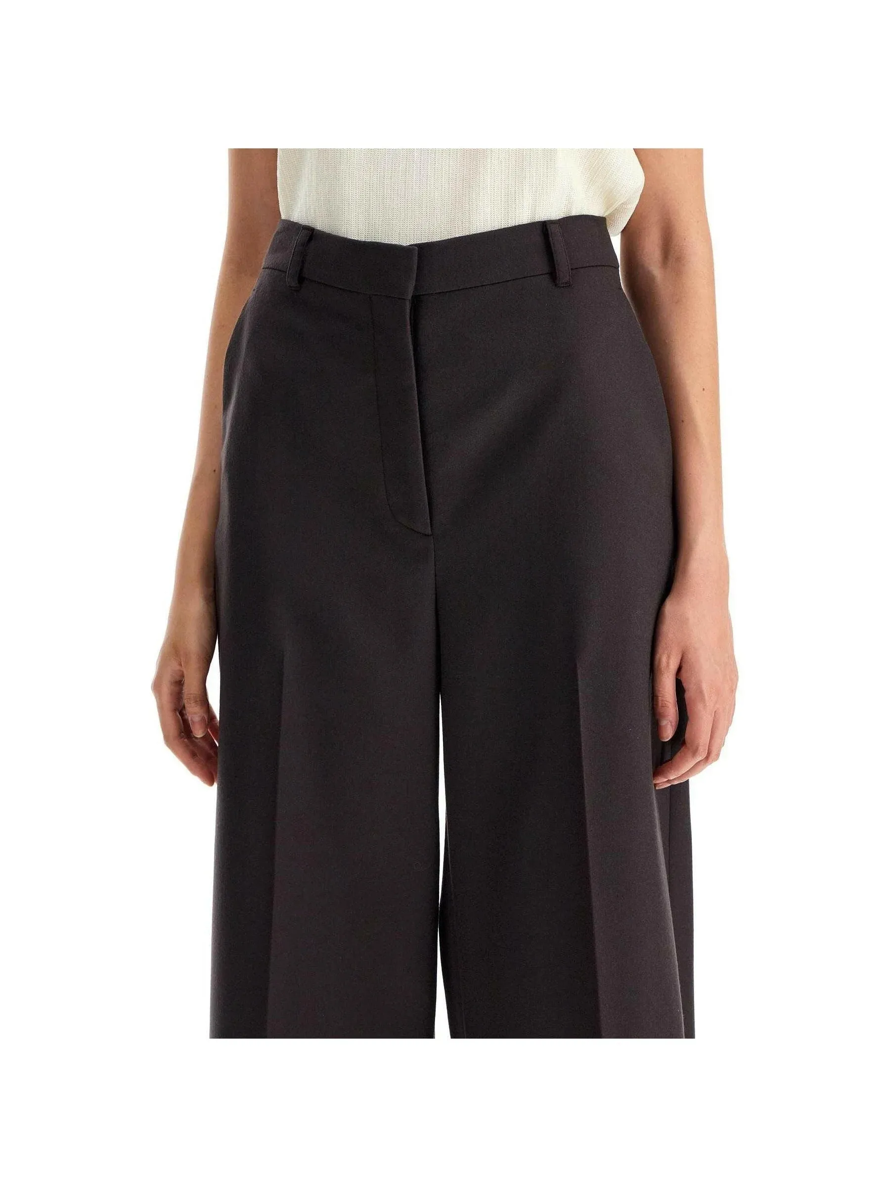 High-Waisted Flared Trousers