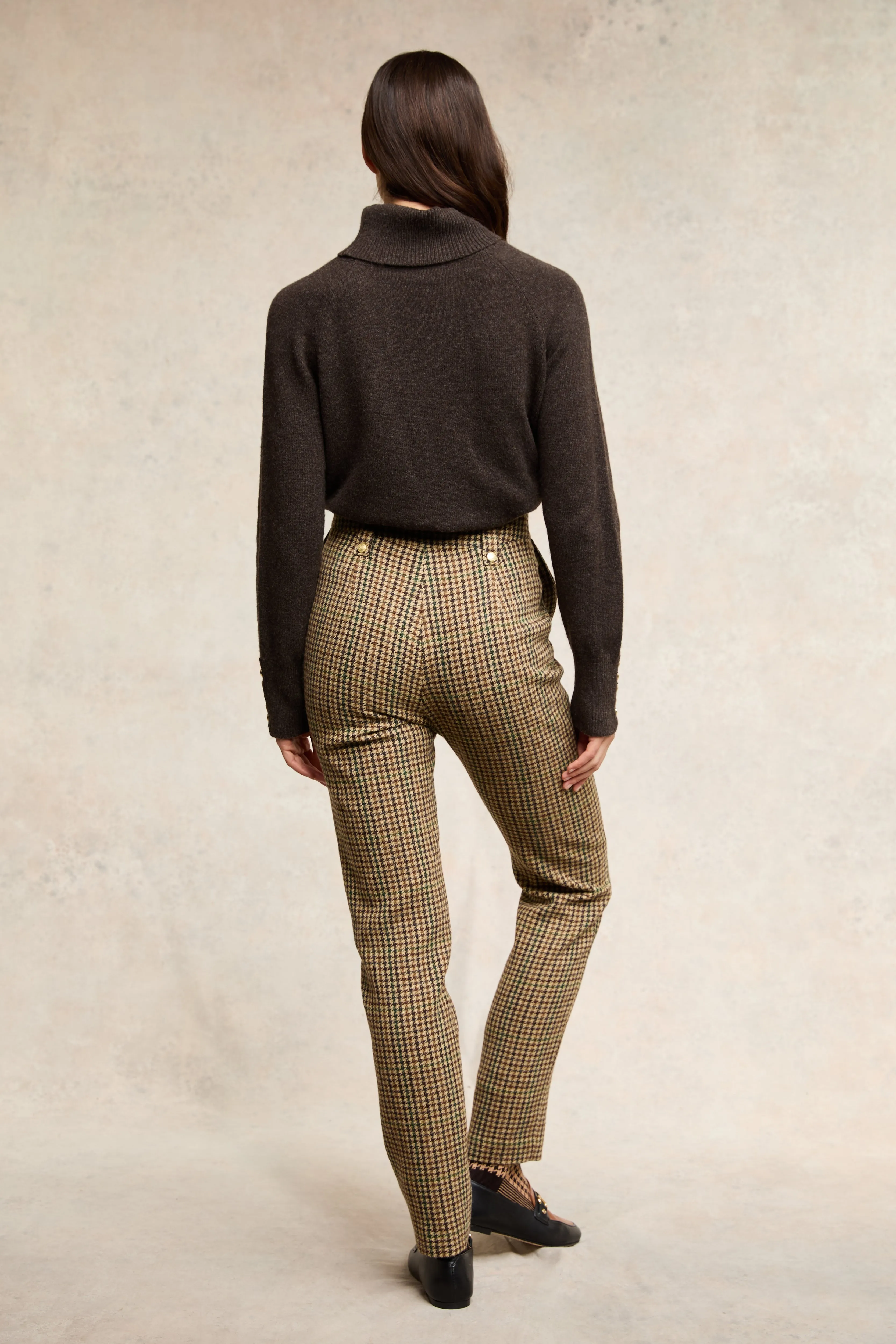 High Waisted Peg Trouser (Hailes Green Tweed)