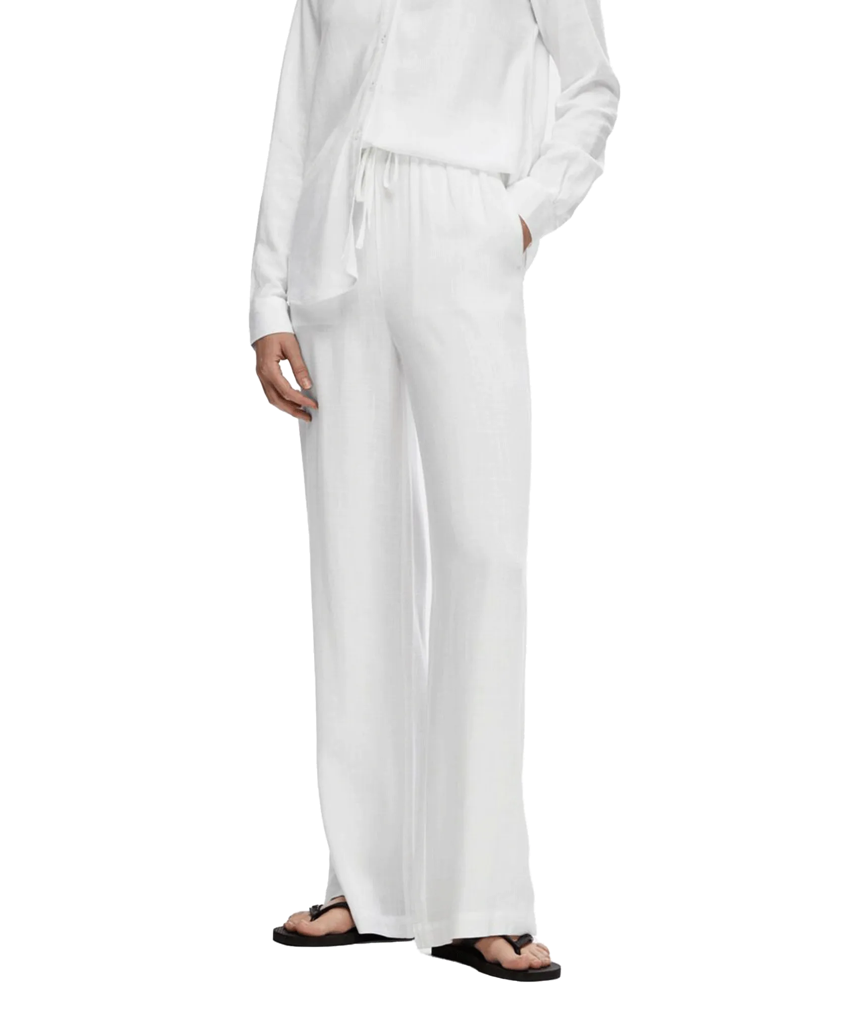 High-waisted Trousers - White